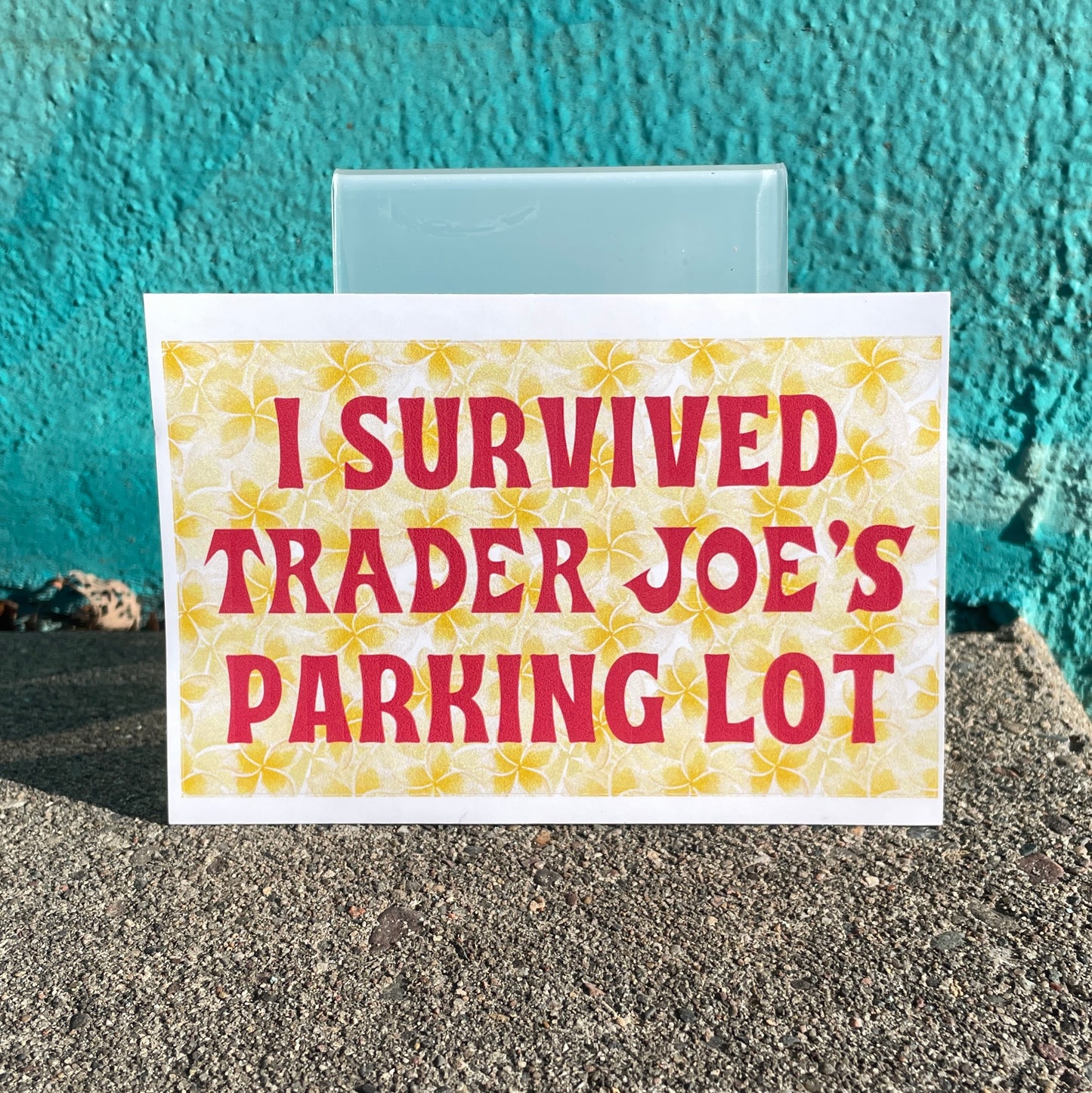 I Survived Trader Joe's Parking Lot 3x5 Sticker