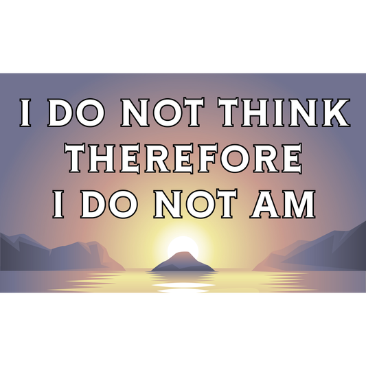 I do not think therefore I do not am (3 X 5 Sticker)