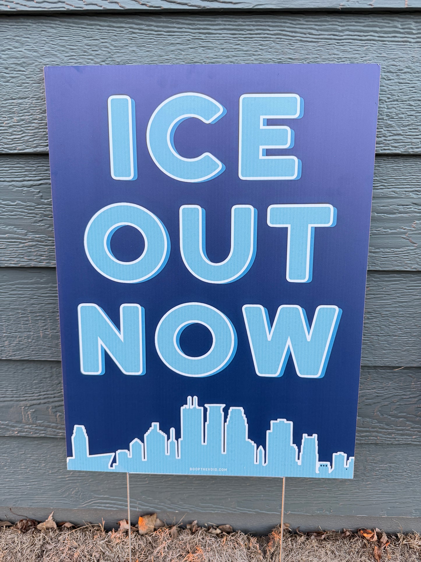 Ice Out Now Sign